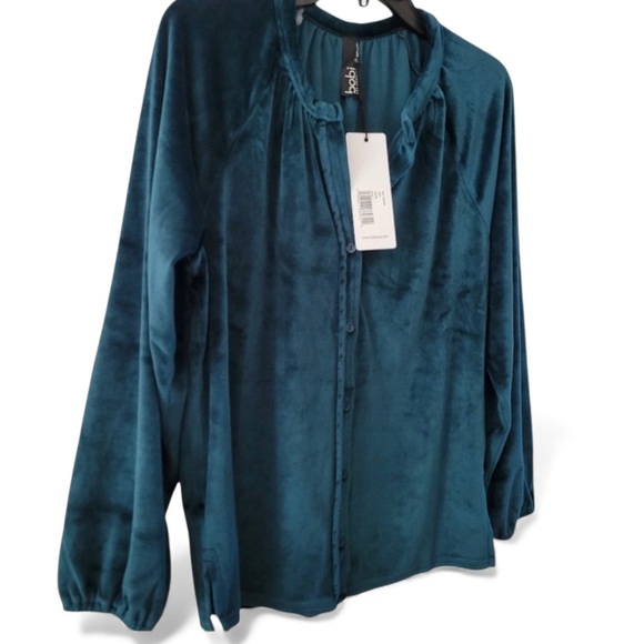 Bobi Los Angeles Jade Velvet Top Size Large - Picture 7 of 14